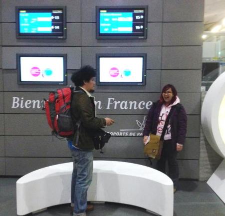 Arrival at Paris-Charles de Gaulle Airport. My face says it all.